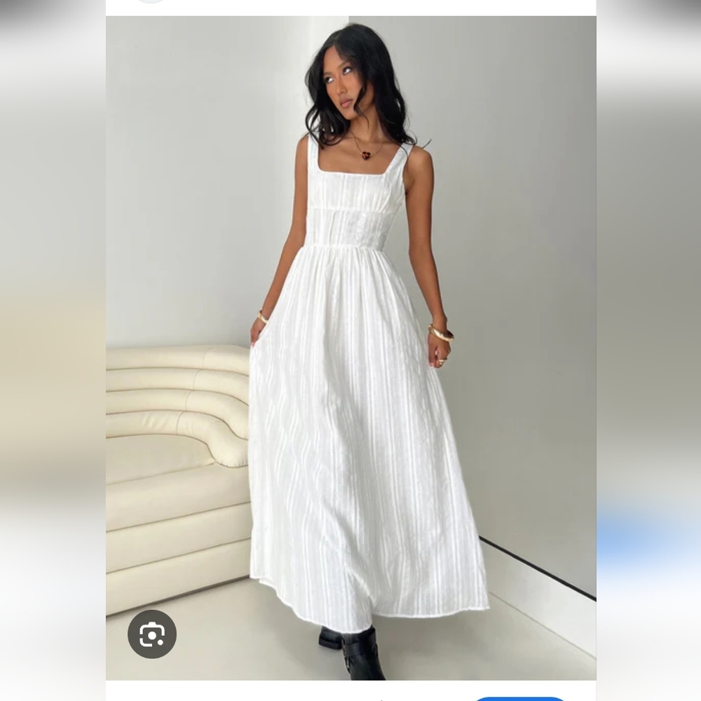 Princess Polly White Textured Maxi Dress